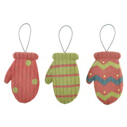 188-52026 Ornament-S/3 KNITTED MITTENS
