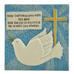 171-10693 'GOD BLESS YOU' PLAQUE W/DOVE/CROSS
