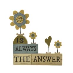 171-11044 'LOVE IS ALWAYS' STACKED BLOCKS W/FLOWER (M4)