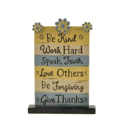 171-11046 'BE KIND' PLAQUE ON BASE W/FLOWERS (M4)