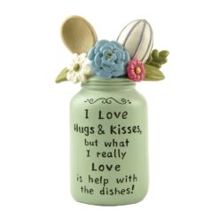 171-11052 'LOVE' BLUE JAR W/FLOWERS (M4)