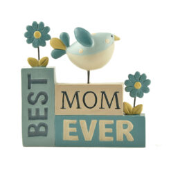 171-11061 'BEST MOM EVER' STACKED BLOCKS W/BIRD