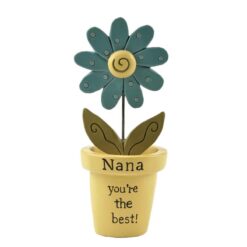 171-11068 'NANA' FLOWER POT W/BLUE FLOWER (M4)