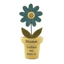171-11069 'HOME..MOM' FLOWER POT W/BLUE FLOWER (M4)