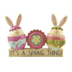 171-11070 'SPRING THING' BUNNIES ON BLOCKS W/EGGS (M2)