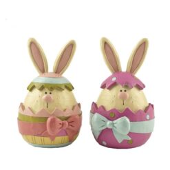 171-11075 S/2 BUNNIES IN EASTER EGGS W/BOWS (M2)