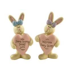 171-11100 S/2 GIRL RABBITS W/HEARTS (M2)