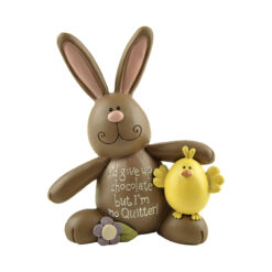 171-11106 'GIVE UP' CHOCOLATE RABBIT W/CHICK (M4)