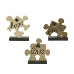 171-11119  S/3 HOPE/LOVE/FAITH PUZZLE PIECES (M2)