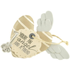 1711-11634 'ANGEL FRIEND'  HEART W/KEY/WINGS (M4)