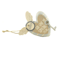 1711-11636 "SISTER" heart w/ key & wing