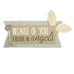 1711-11639 'ANGELS'  PLAQUE W/KEY/WINGS (M4)