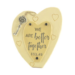 1711-11693 GP  'BETTER TOGETHER' HEART PLAQUE W/  EASEL (M4)