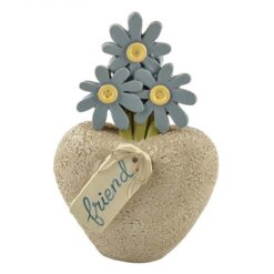 173-11192 "friend" flowers on heart rock