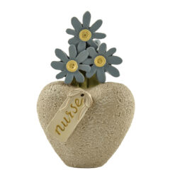 173-11194 "nurse" flowers on heart rock