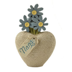 173-11195 "mother" flowers on heart rock