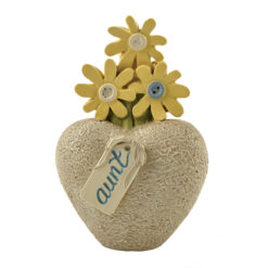 173-11197 "aunt" flowers on heart rock