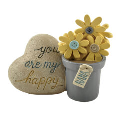 173-11211'NANA' FLOWER POT W/HAPPY ROCK (M4)