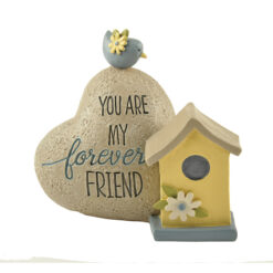 173-11212 'FRIEND' HEART ROCK W/BIRDHOUSE (M4)