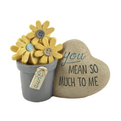 173-11213 'AUNT' FLOWER POT W/HEART ROCK (M4)