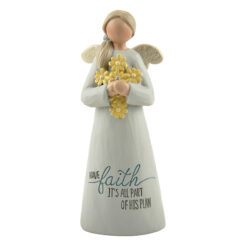 173-11217 'HAVE FAITH' ANGEL W/YELLOW FLOWERS (M4)