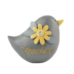 173-11224 'TEACHER' BLUE BIRD W/YELLOW FLOWER (M4)
