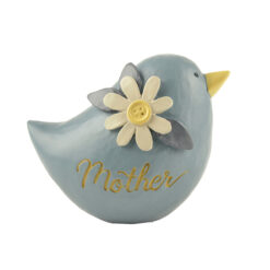 173-11227 'MOTHER' BLUE BIRD W/WHITE FLOWER (M4)