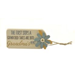 173-11253 'GRANDMAS' HEART TAG W/FLOWER (M4)