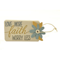 173-11258 "FAITH"  2"*4" tag w  flower & jute string