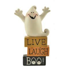 176-11284 ''LIVE LAUGH BOO' STACKED BLOCKS W/GHOST (M4)