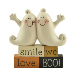 176-11286 ''SMILE WE LOVE BOO' STACKED BLOCKS W/GHOSTS (M4)