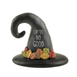 176-11330 'UP TO NO GOOD' BLACK WITCH HAT W/LEAVES