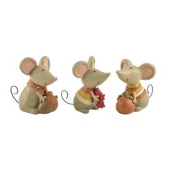 176-11344 S/3 MICE W/ACORN/PUMPKINS