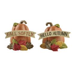 176-11348 S/2 FALL SOFTLY/HELLO AUTUMN PUMPKINS