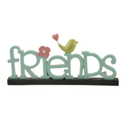 1766-11250 "FRIENDS" w/ bird & flowers on black base