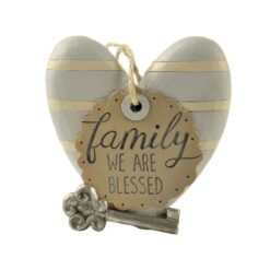 1766-11496 'FAMILY'  HEART W/KEY/EASEL (M4)
