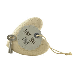 1766-11497 'LOVE  YOU MORE' HEART W/KEY/EASEL  (M4)
