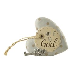1766-11498 'GIVE  IT TO GOD' HEART W/KEY (M4)