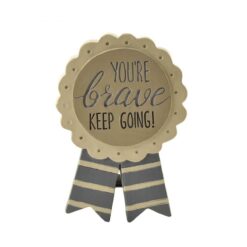 1766-11499 "BRAVE"  badge  w black easel