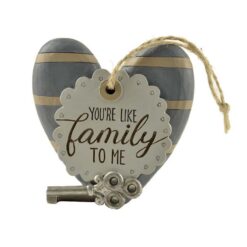 1766-11501 'FAMILY'  HEART W/KEY/EASEL (M4)