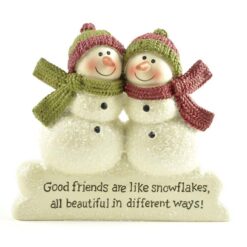 178-11303 "Good friend" double snowmen on base