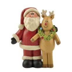 178-11318 santa & reindeer w/ wreath