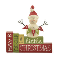 178-11319 XLITTLE CHRISTMAS' STACKED BLOCKS W/SNOWMAN/BANNER (M2) *DSC*