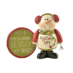 178-11401 SWEATERS BE UGLY' SNOWMAN W/LIGHTS