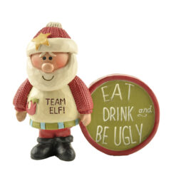 178-11403 BE UGLY' PLAQUE W/SANTA IN SWEATER