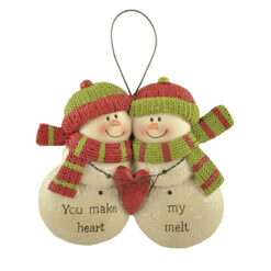 178-51976 ORN-2 snowmen w/ heart
