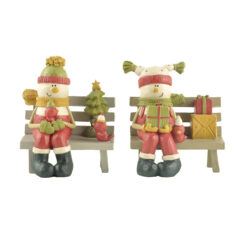 188-11888 S/2 SNOWMEN ON BENCHES