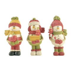 188-11889 S/3 SNOWMEN HOLDING GIFTS