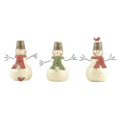 188-11904 S/3 SNOWMEN WITH BUCKET HATS  
