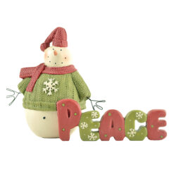 188-11908 SNOWMAN WITH PEACE PLAQUE